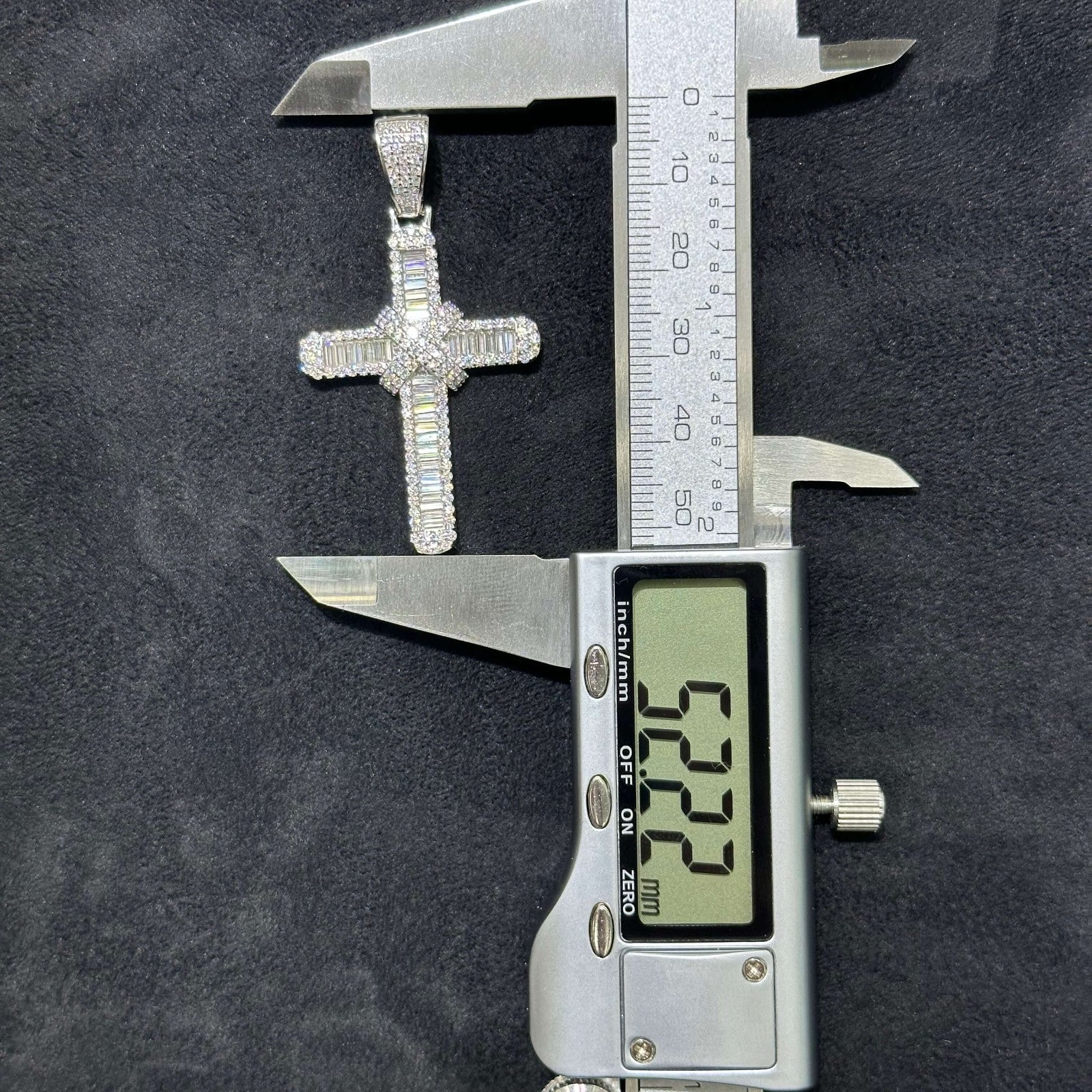 Unique Cross Charm X .925 Moissanite VVS D Passes Tester 2.40 CTW