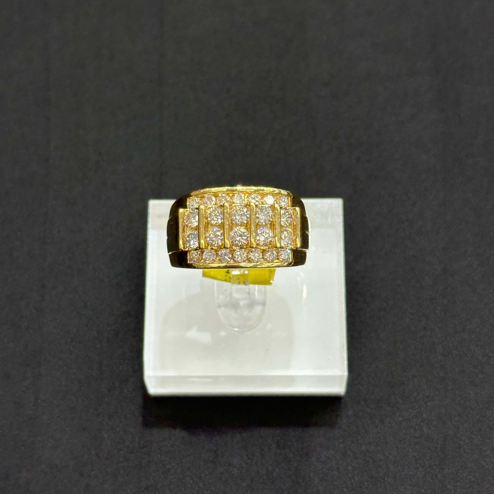 10k Man Ring Band With Natural Real Big Diamonds 2.00 CTW