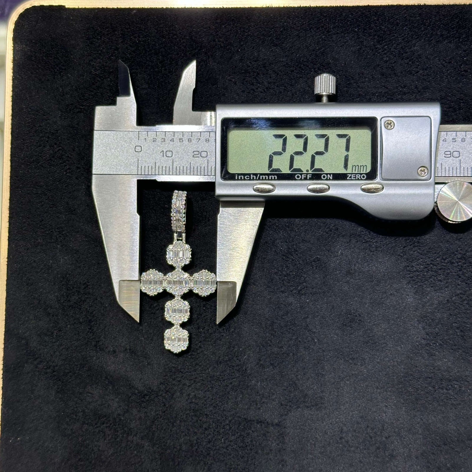 Unique Cross Charm 2.28CTW .925 Silver Moissanite VVS D Passes Tester