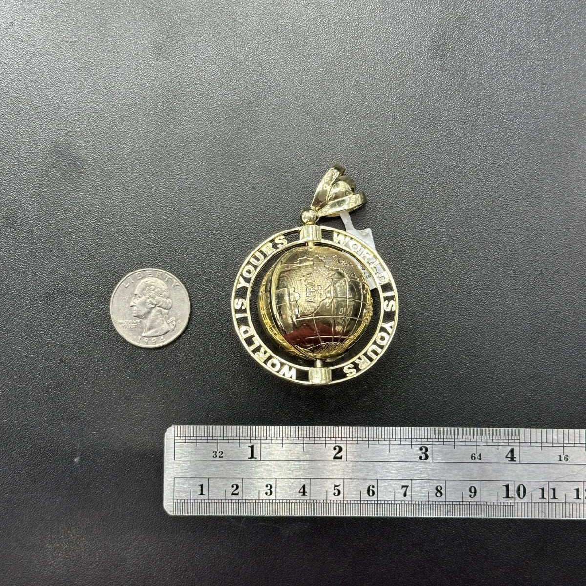 3D 10k Gold Charm Globe