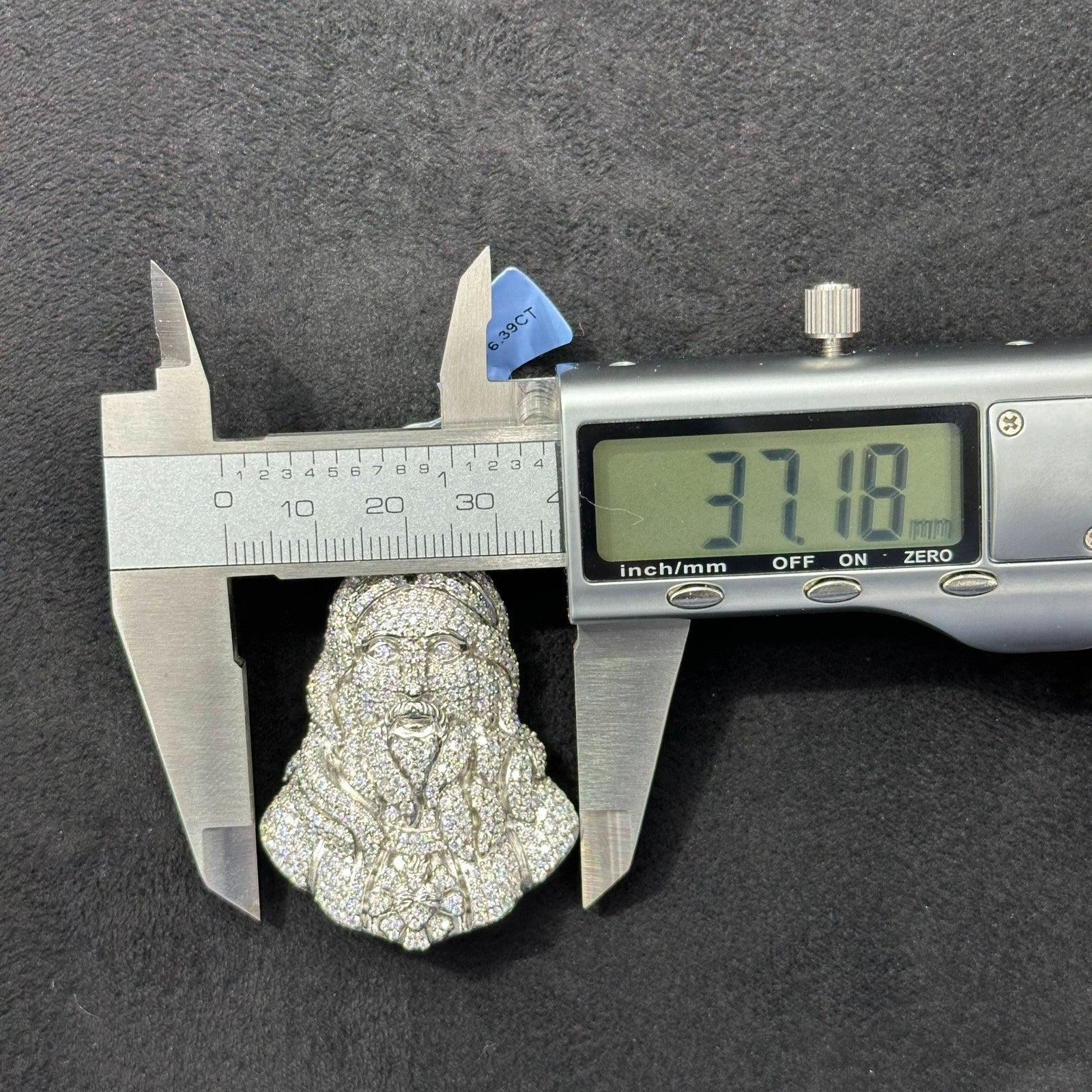 Large Jesus Charm 6.39 CTW .925 Silver Moissanite VVS D Passes Tester