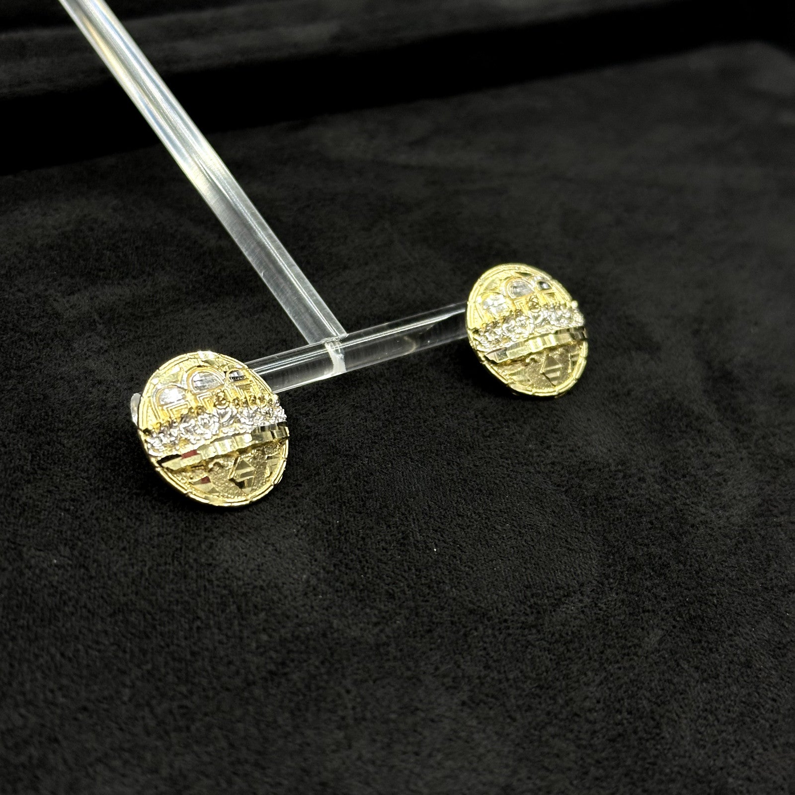 10k Gold Last Supper Earrings Large Size