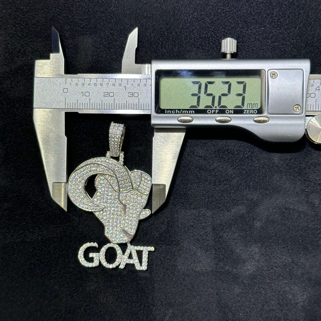 G.O.A.T Pendant Moissanite .925 Silver 4.80 Ctw VVS D Passes Tester