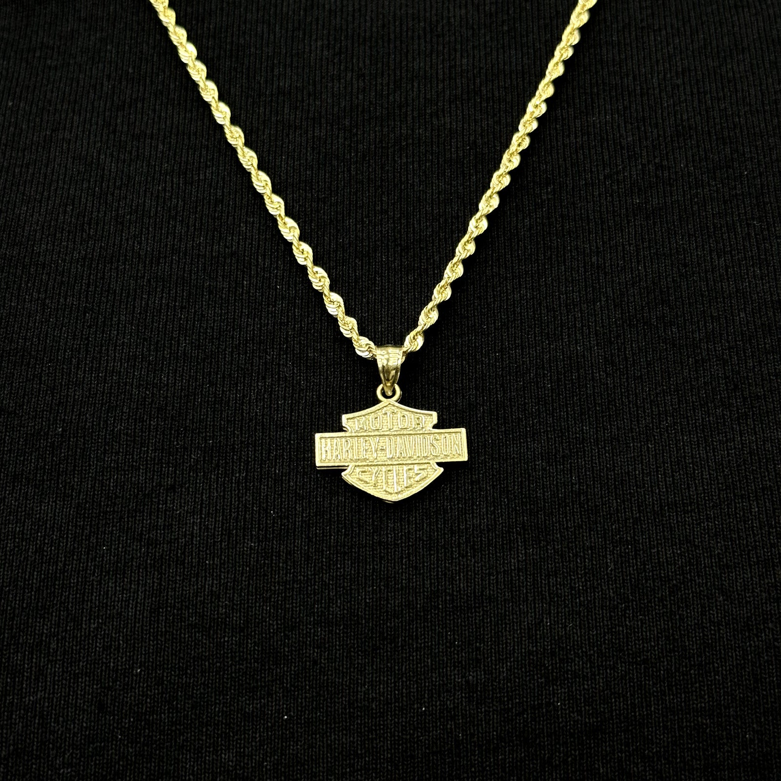 10k Real Gold Harley Charm Pendant Motorbike Fan Male Female