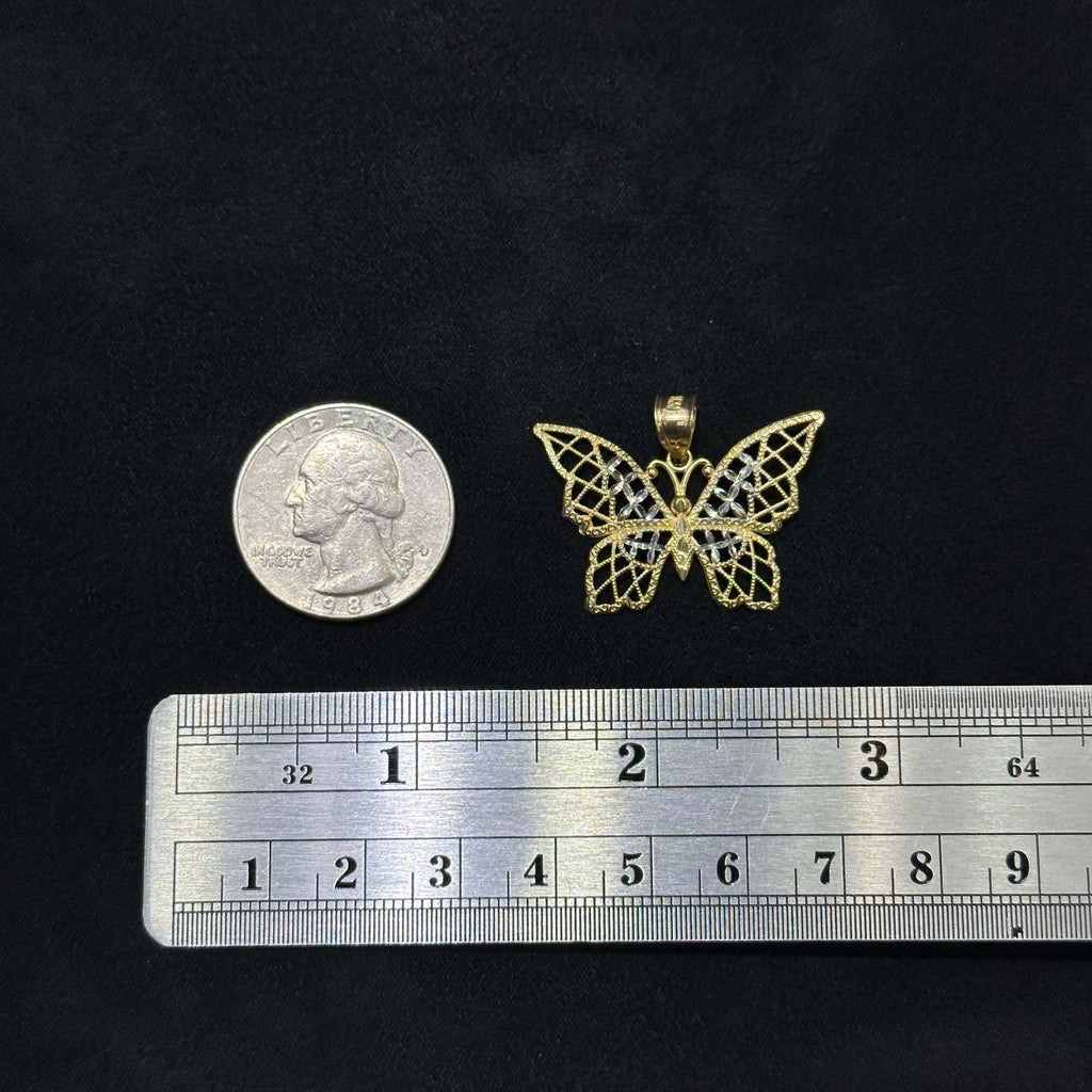 10k Real Gold Charm Butterfly Pendant Women's Jewelry