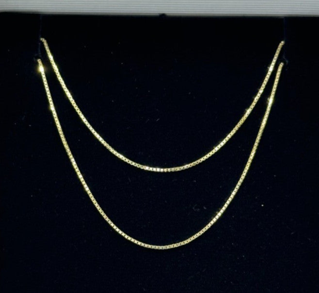 10K REAL YELLOW GOLD CHAIN 16'' 18'' 20'' SOLID NECKLACE BOX CHAIN