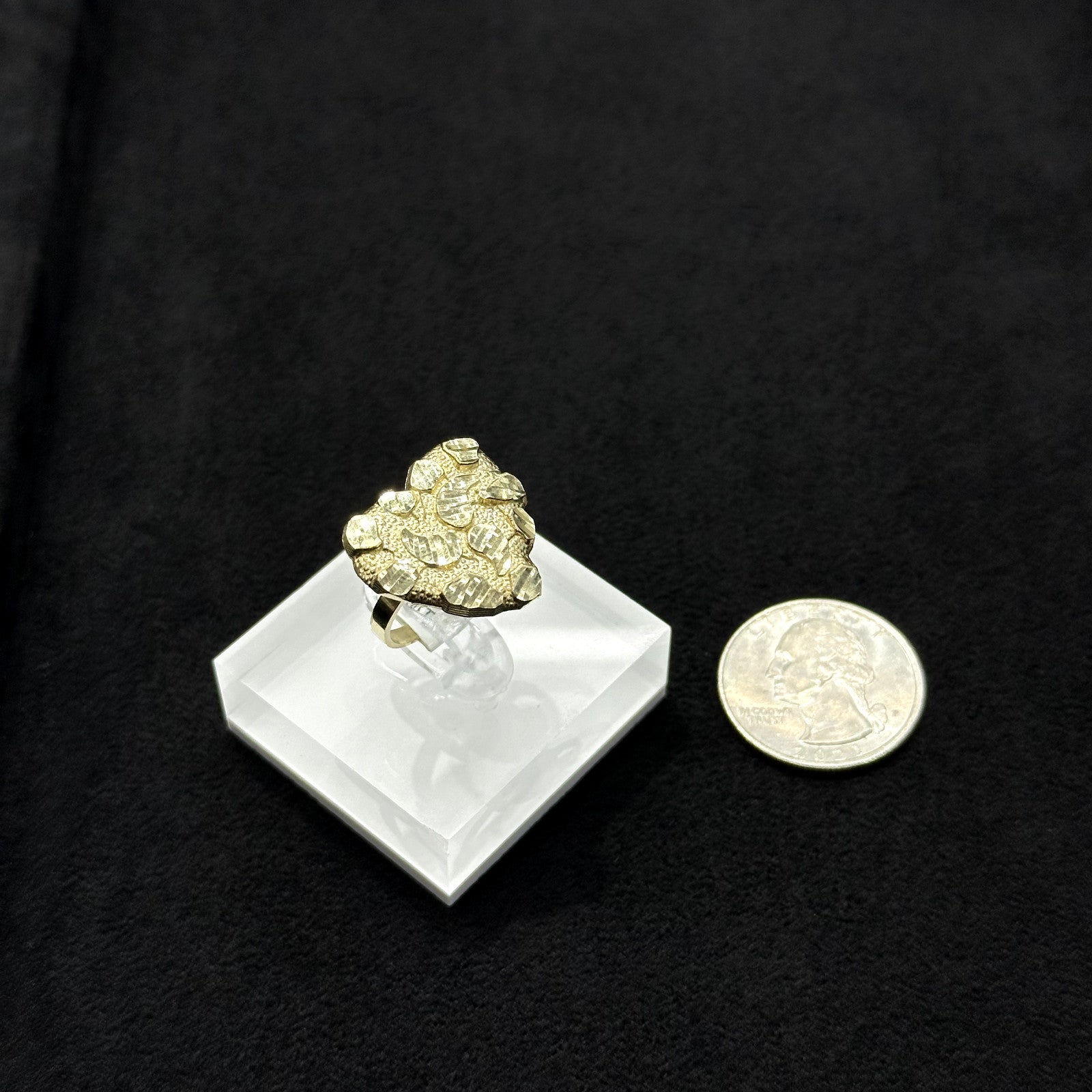 10k Gold Heart Nugget Ring Size 7
