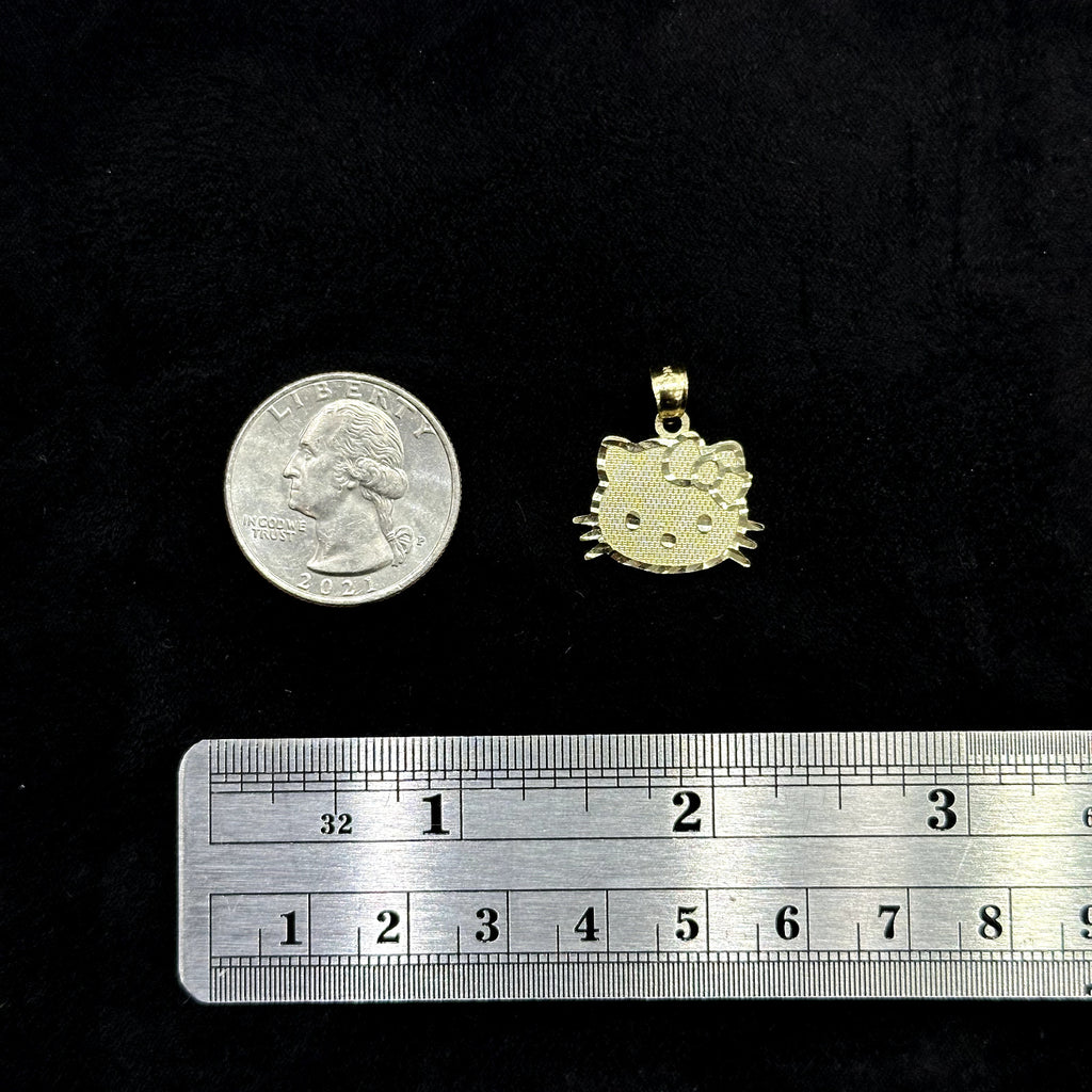 10k Gold Cat Charm Gift For Kids Adults