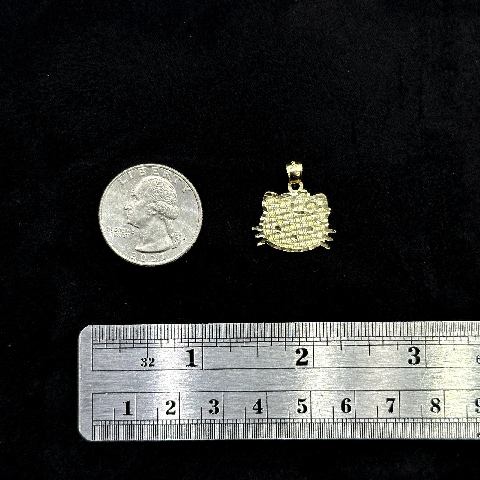10k Gold Cat Charm Gift For Kids Adults