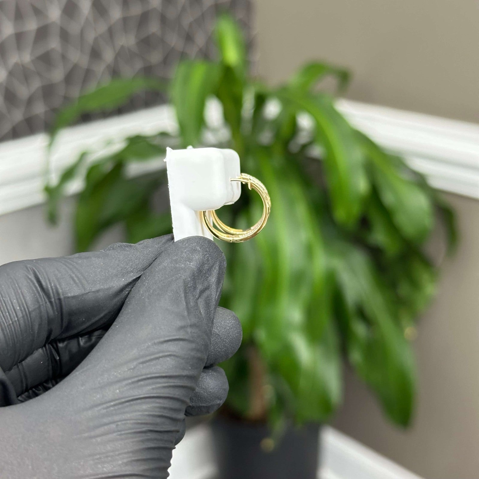 Genuine Natural Diamond Hoop Earrings .35 CTW 10k Gold