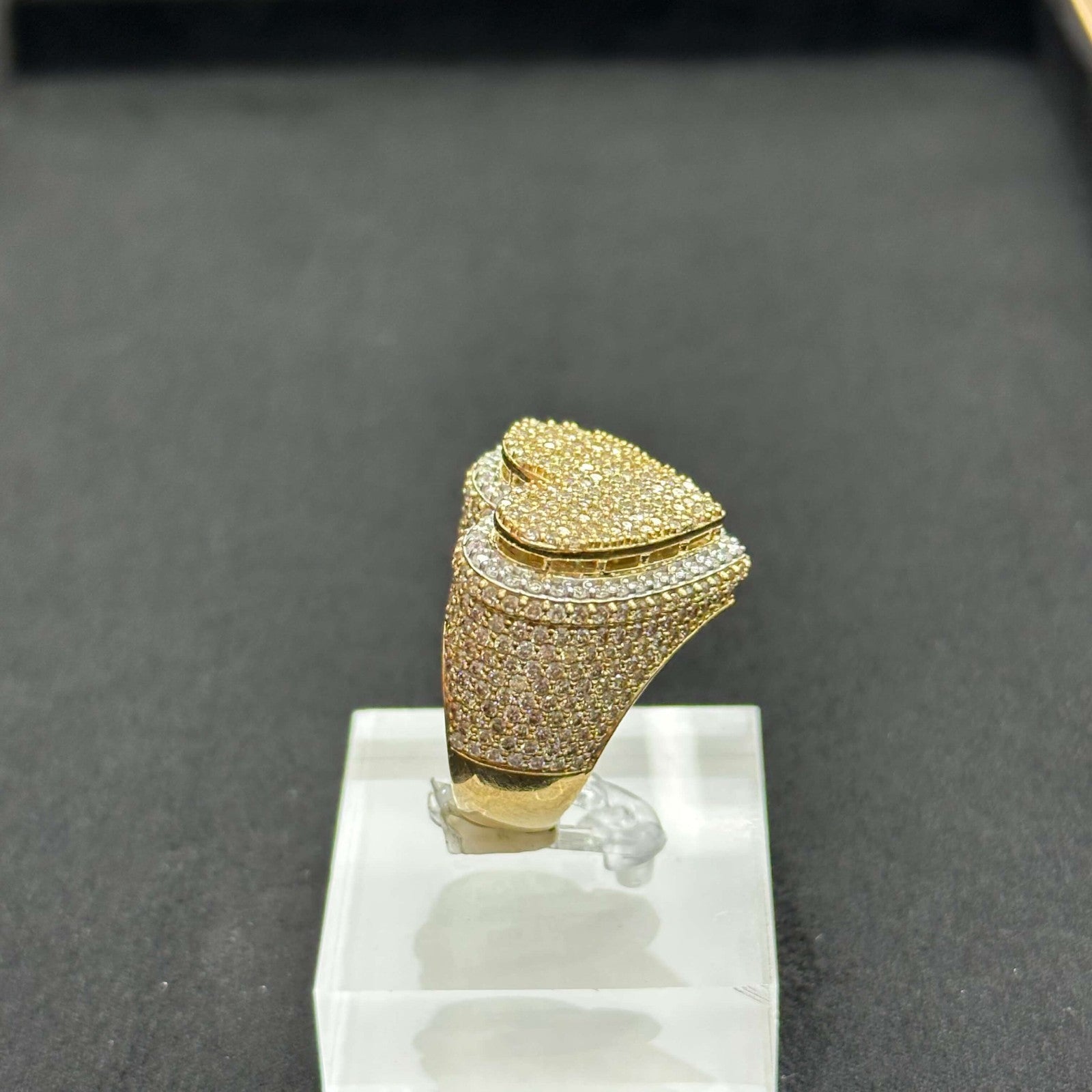 Genuine Diamond 5.05 CTW with 10k Yellow Gold Heart Shape Ring ALL SIZES