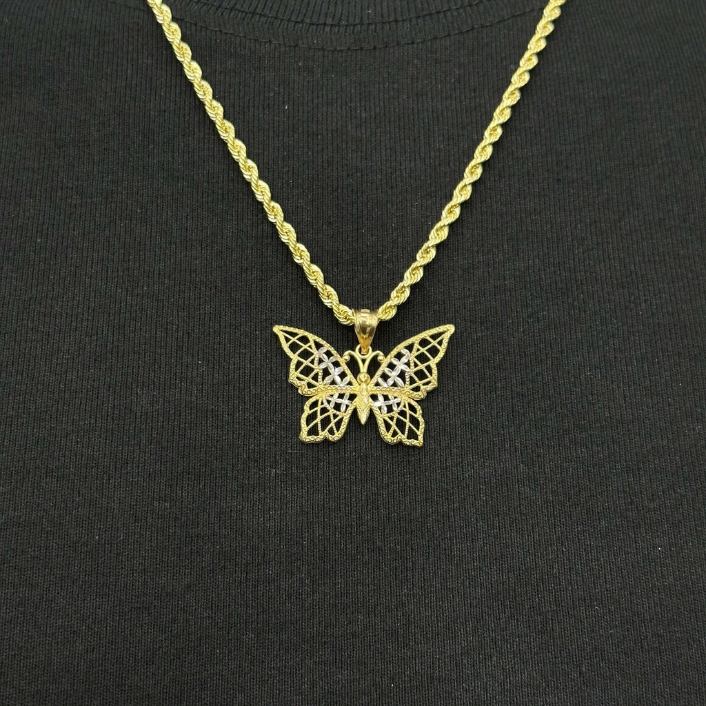 10k Real Gold Charm Butterfly Pendant Women's Jewelry
