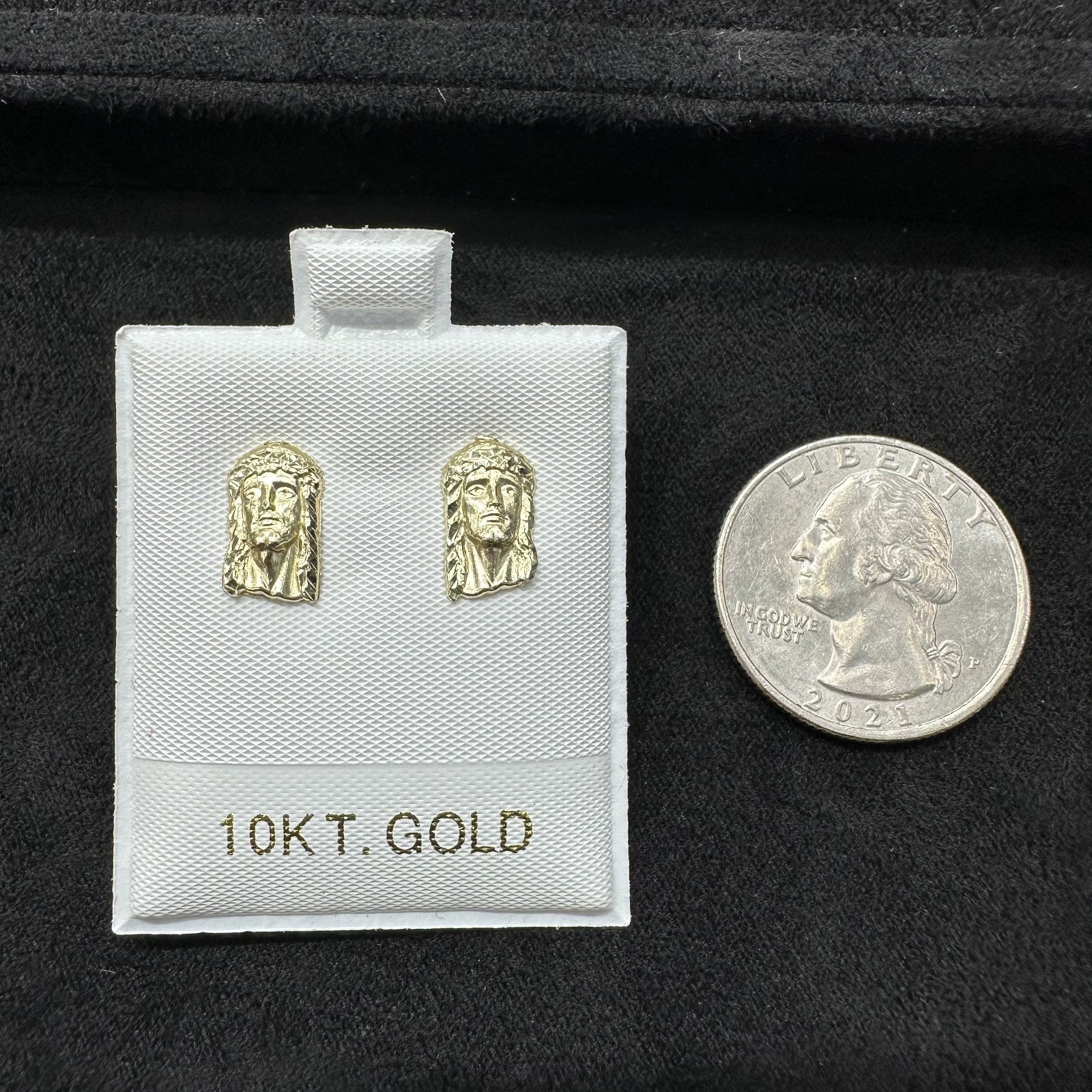 10k Real Gold Jesus Charm Pendant Male Female Small Size