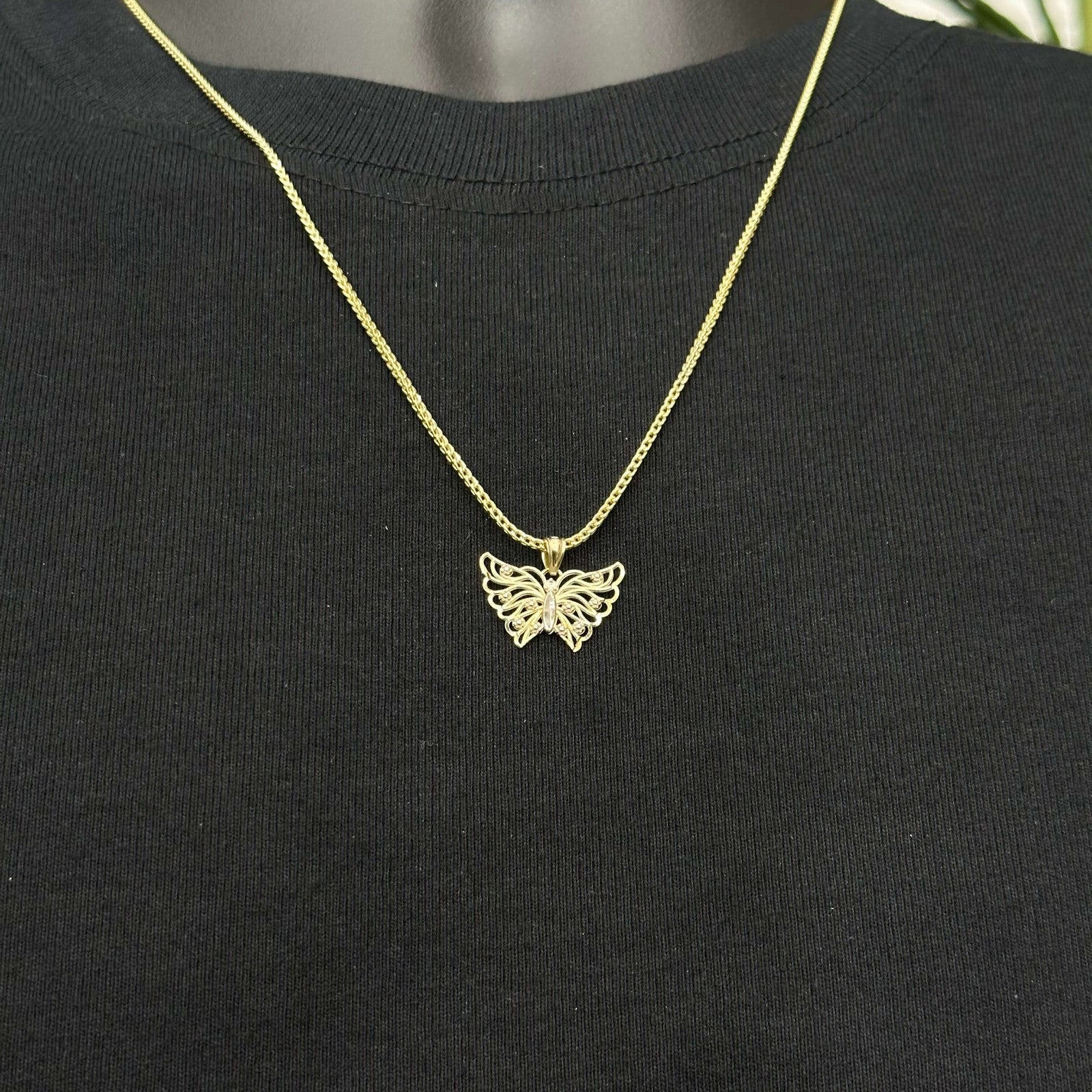 10k Real Gold Butterfly Charm Pendant Female Kids Small Size Cute