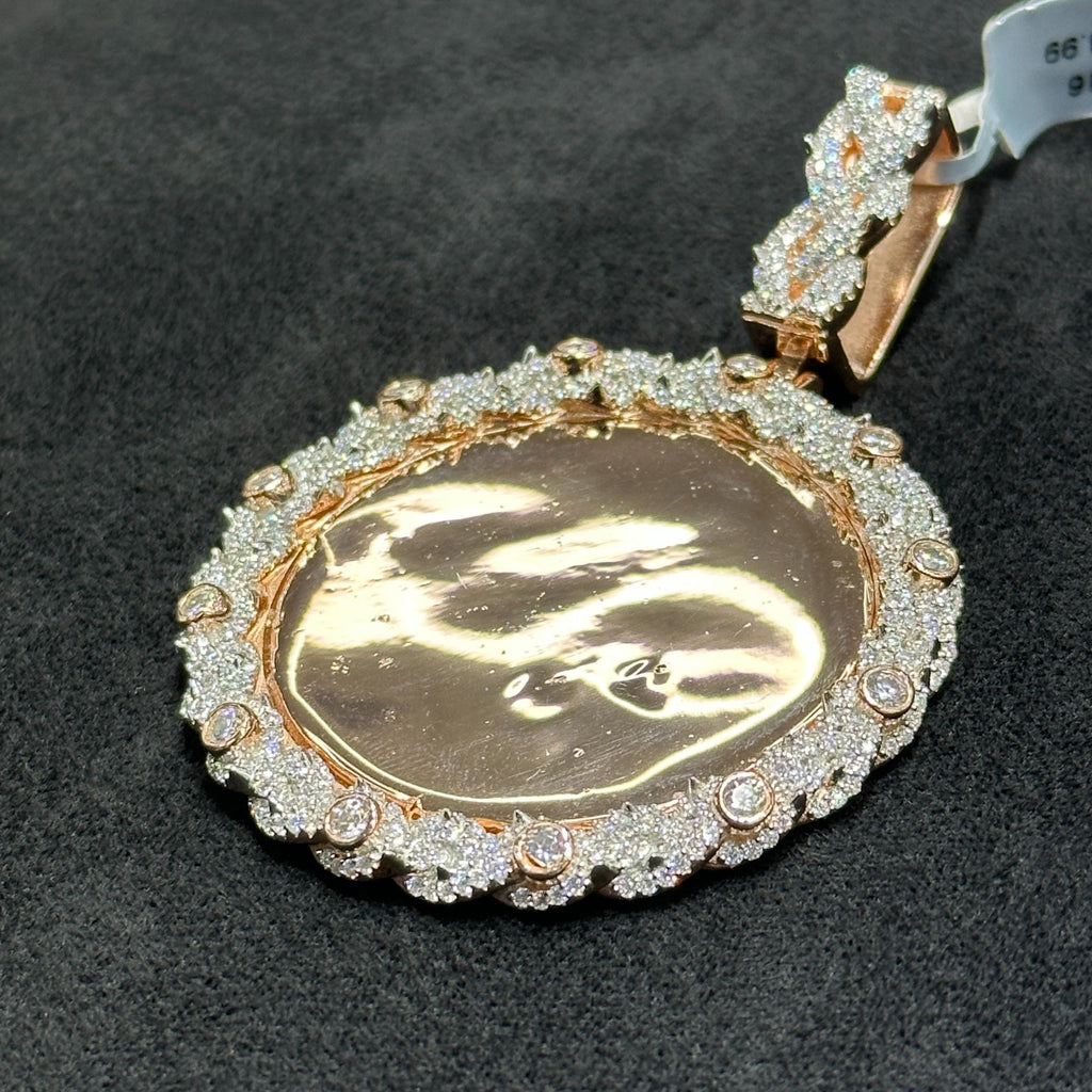 925 Picture Charm Memorial Moissanite 5 ctw Rose Gold Coated