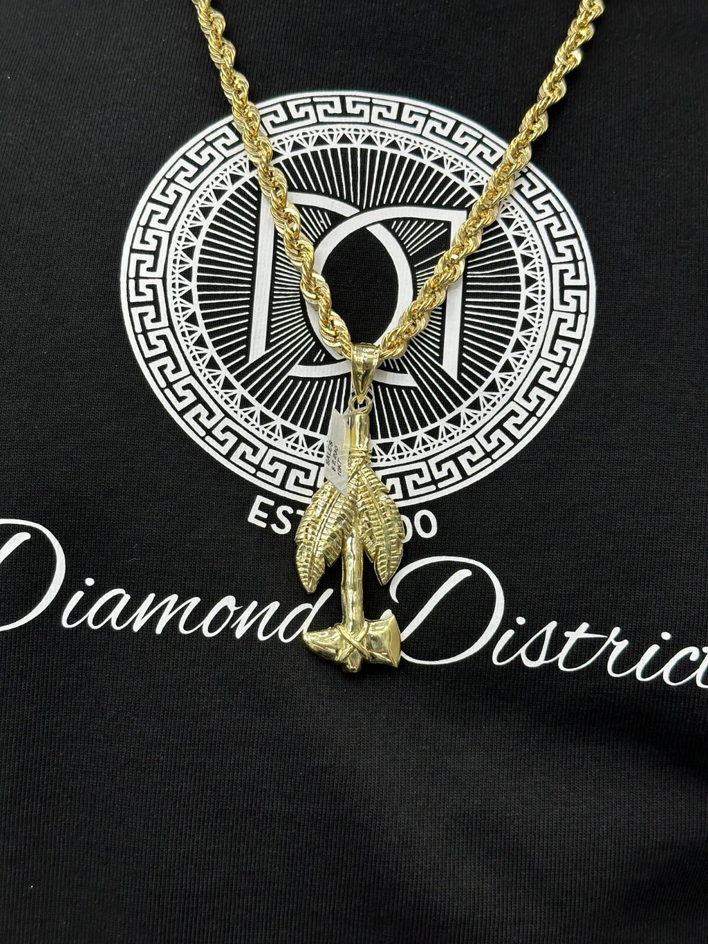 GOLD TOMAHAWK CHARM 10K REAL GOLD PENDANT WITH FEATHER