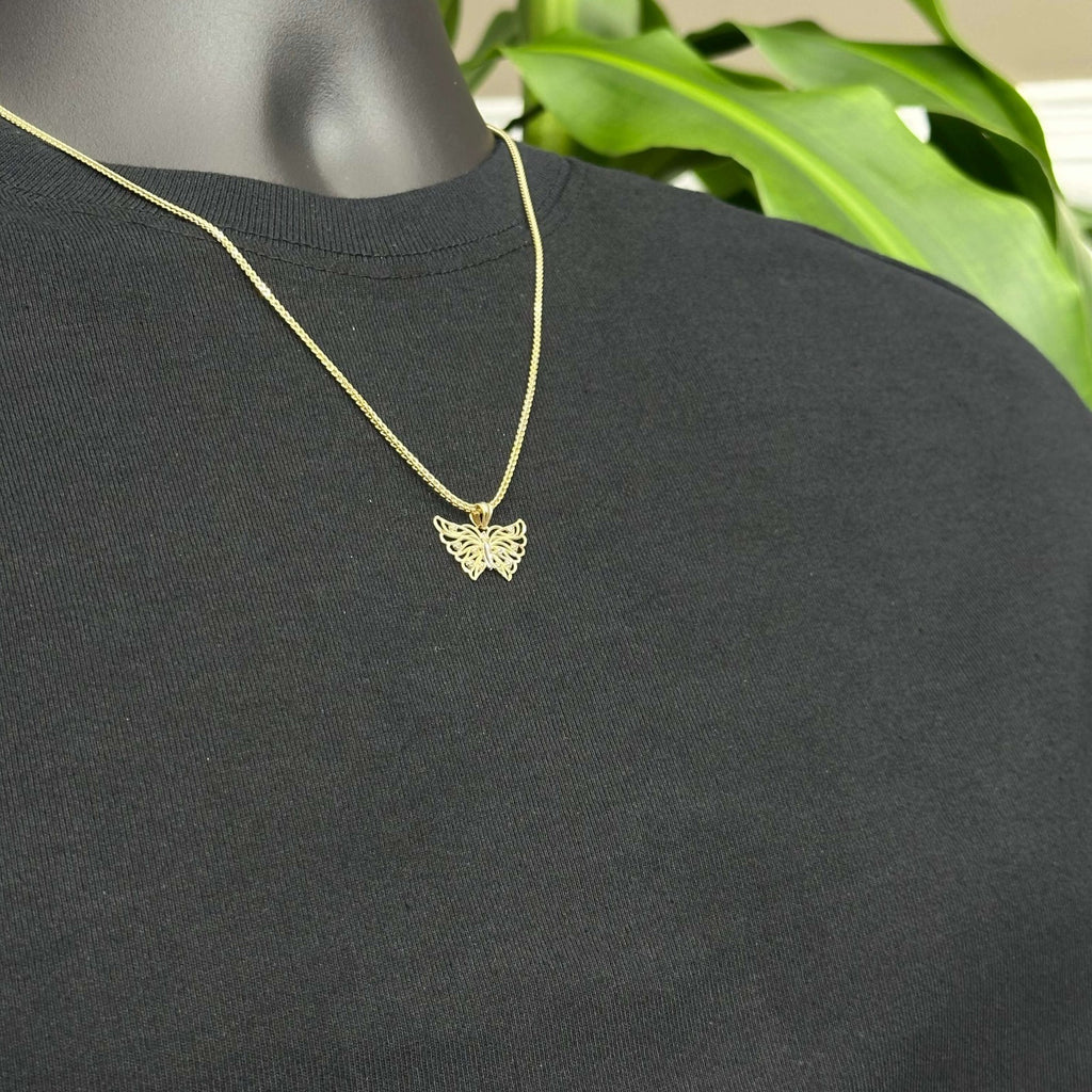 10k Real Gold Butterfly Charm Pendant Female Kids Small Size Cute