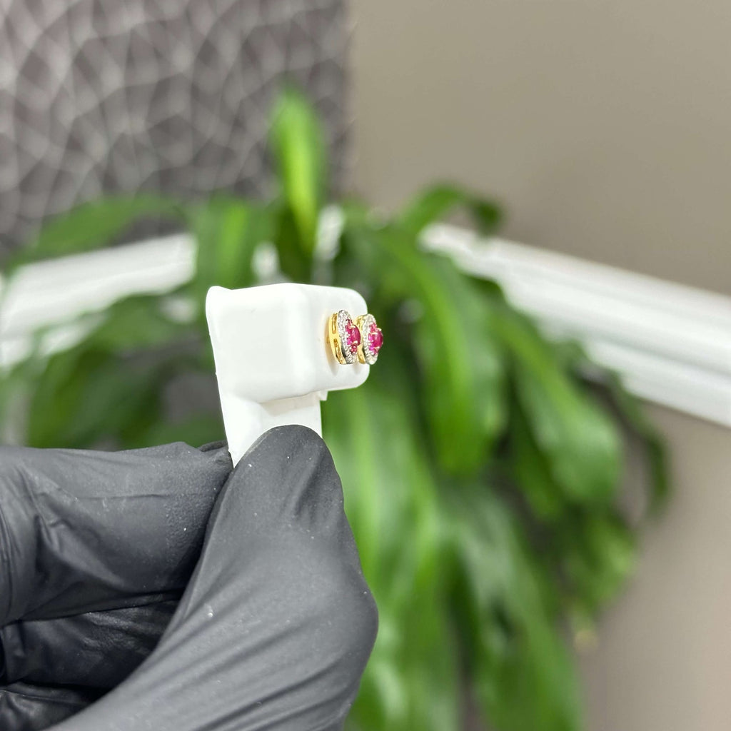 Genuine Natural Diamond Stud Earrings (.71 CTW) 14k Real Gold