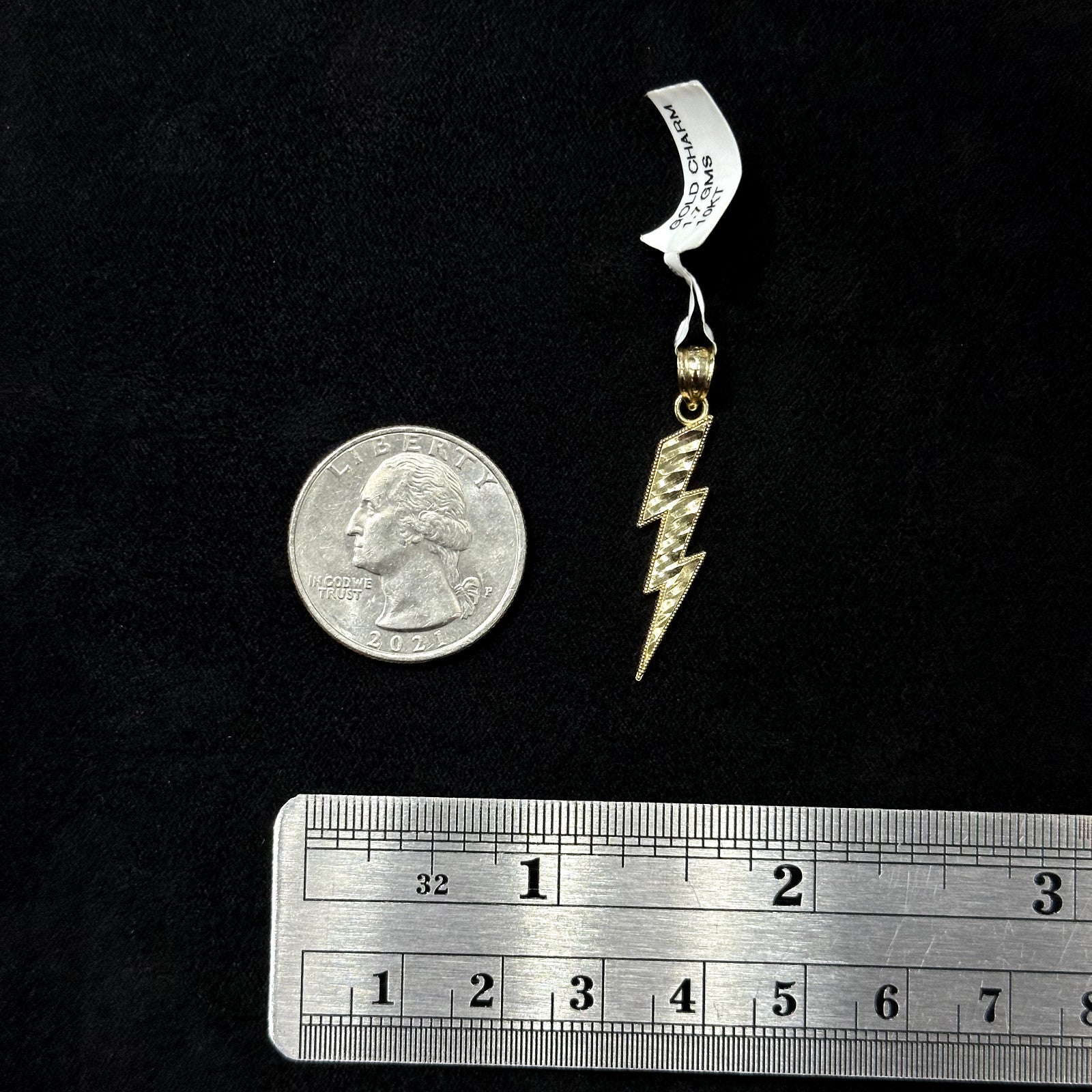 Gold Lightning Storm Charm 10k Real Yellow Gold Polish