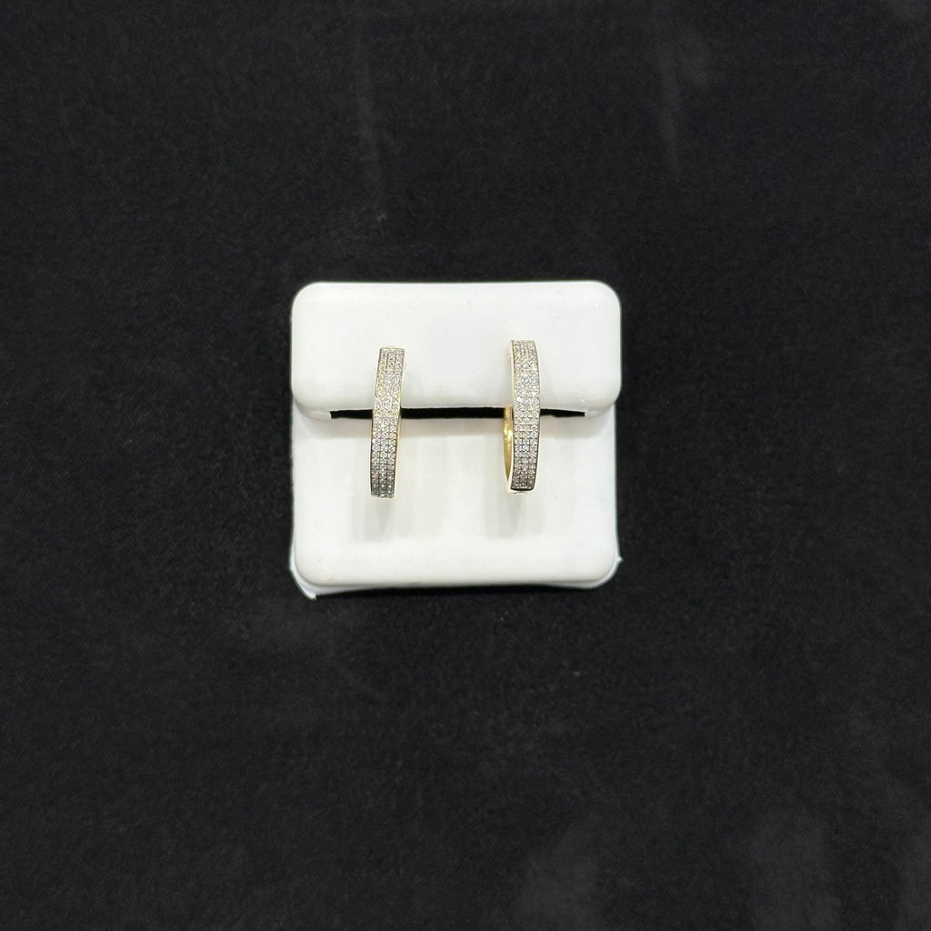 Genuine Natural Diamond Hoop Earrings .35 CTW 10k Gold