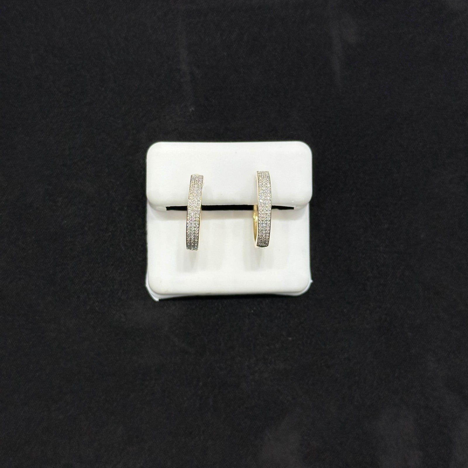 Genuine Natural Diamond Hoop Earrings .35 CTW 10k Gold