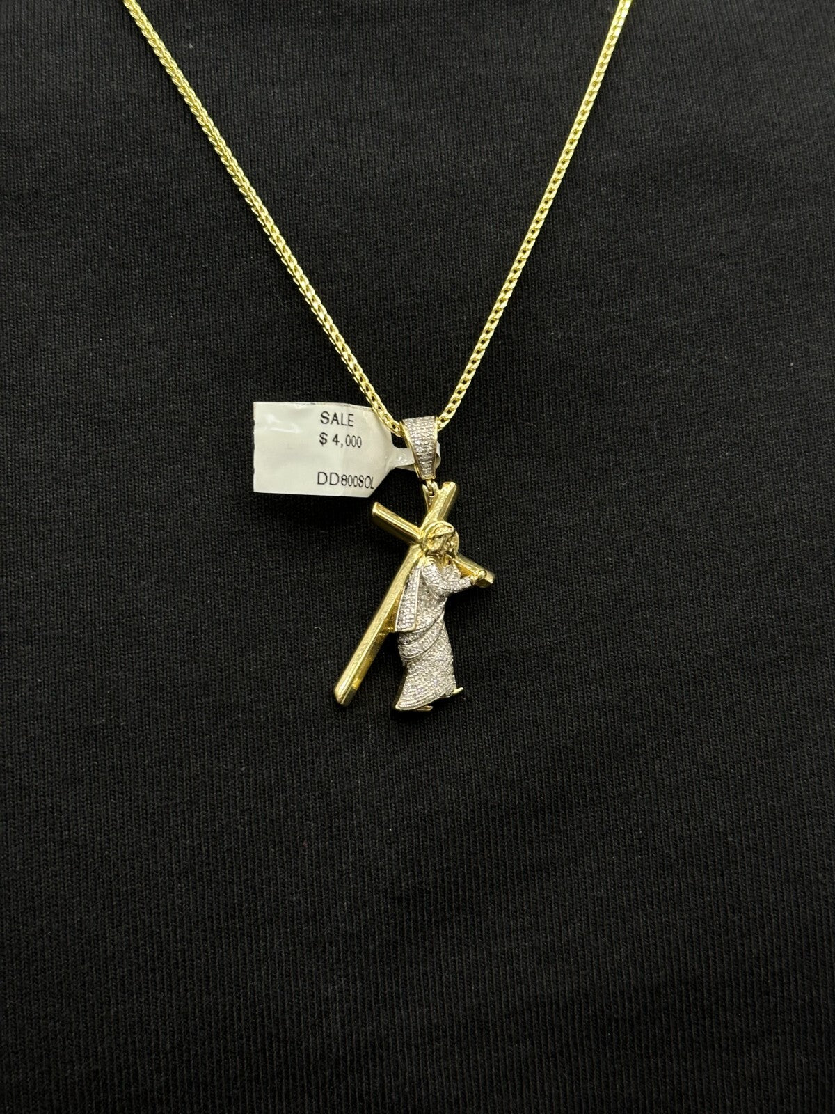 Jesus with Cross Pendant Charm 10K Real Gold 1.05CTW Real Diamonds
