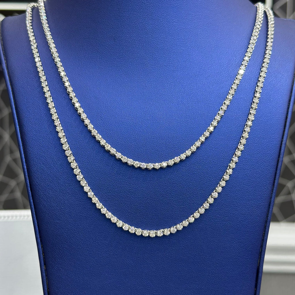 Lab Diamond Tennis 20" Chains with 925 Sterling Silver