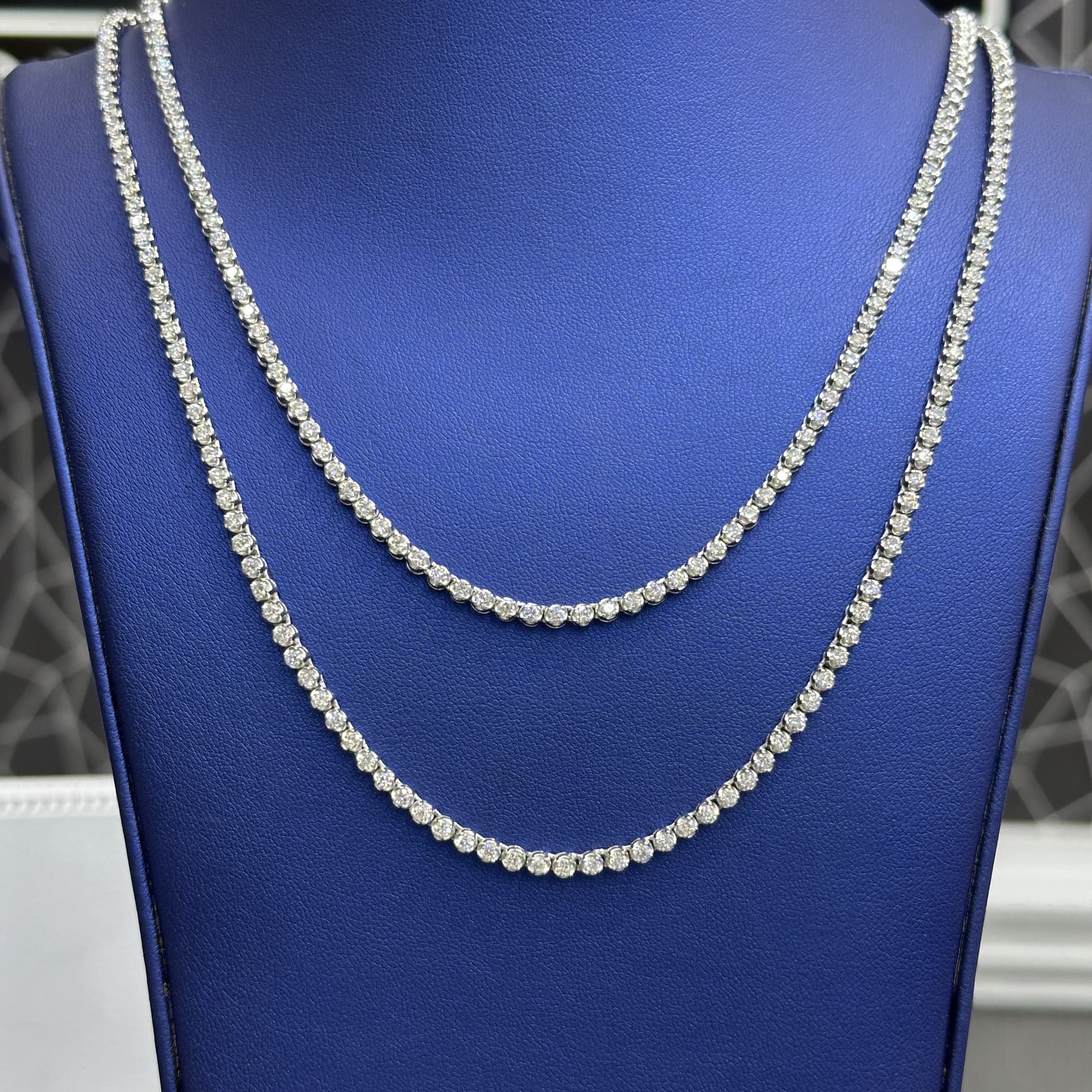 Lab Diamond Tennis 20" Chains with 925 Sterling Silver