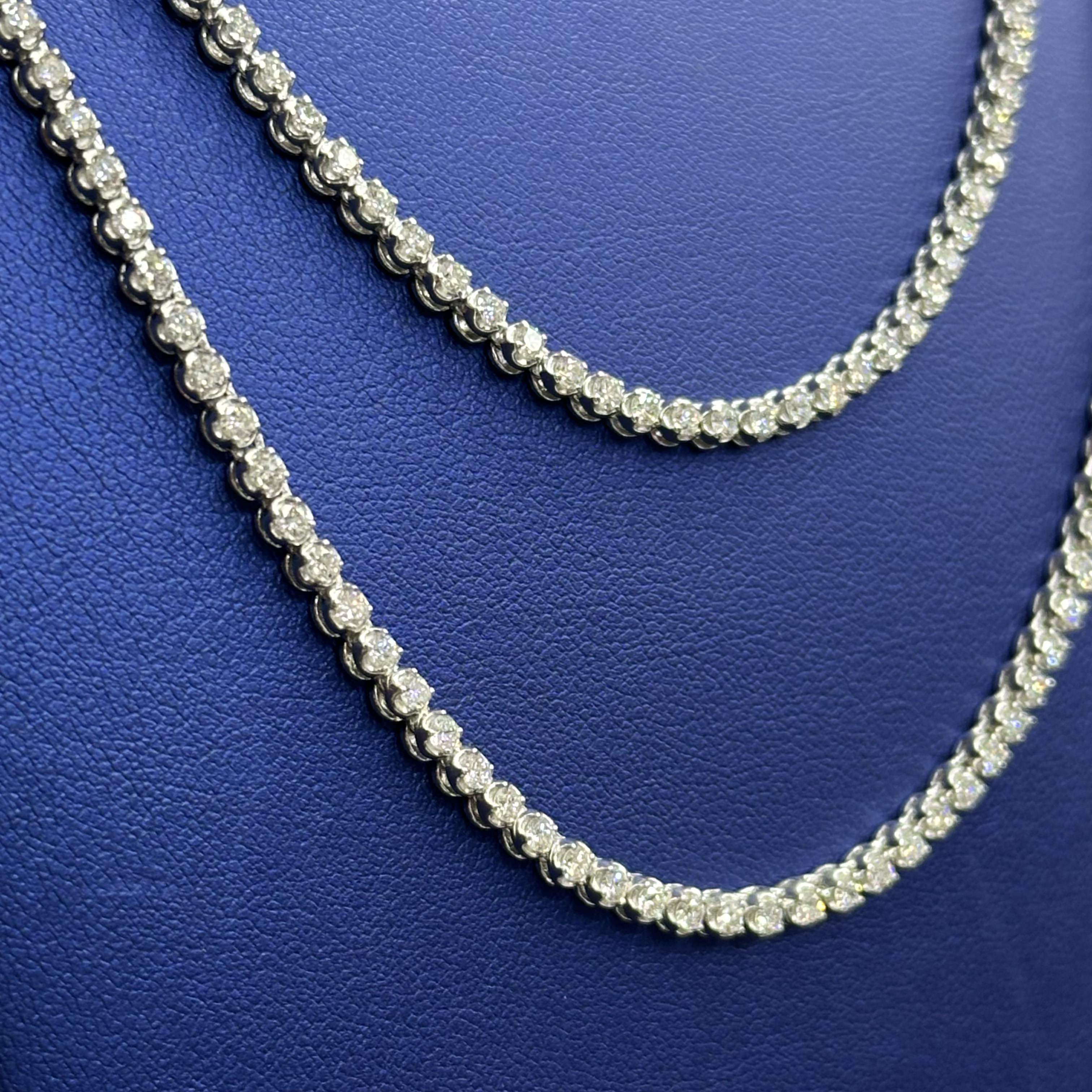 Lab Diamond Tennis 20" Chains with 925 Sterling Silver