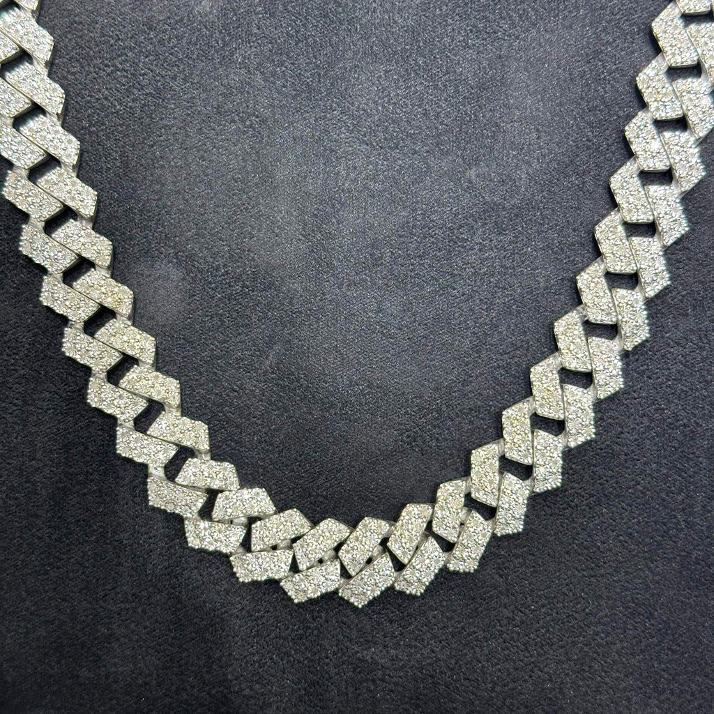 Natural Diamonds 4.05 CTW Heavyweight Cuban Chain with 925 Sterling Silver