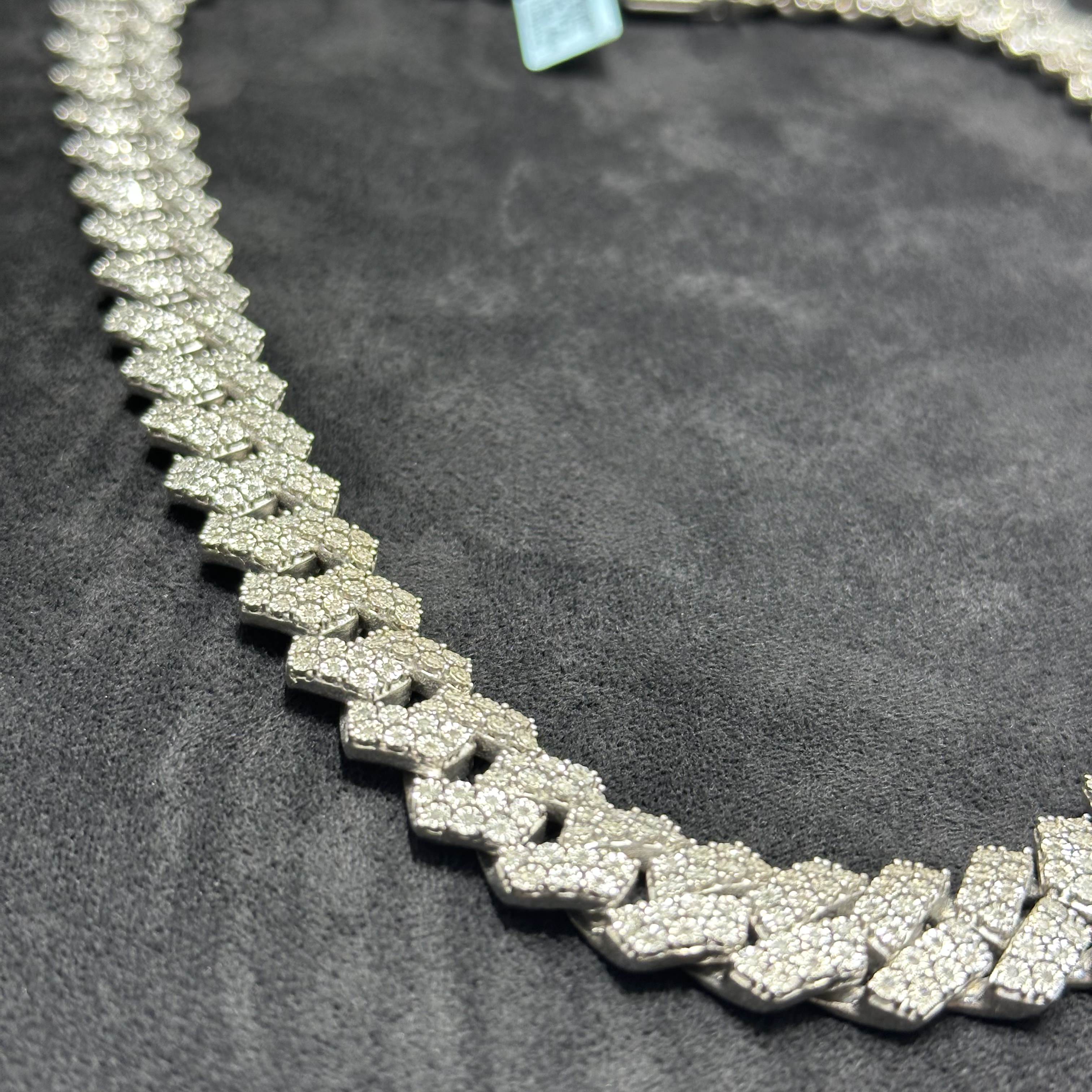 Natural Diamonds 4.05 CTW Heavyweight Cuban Chain with 925 Sterling Silver