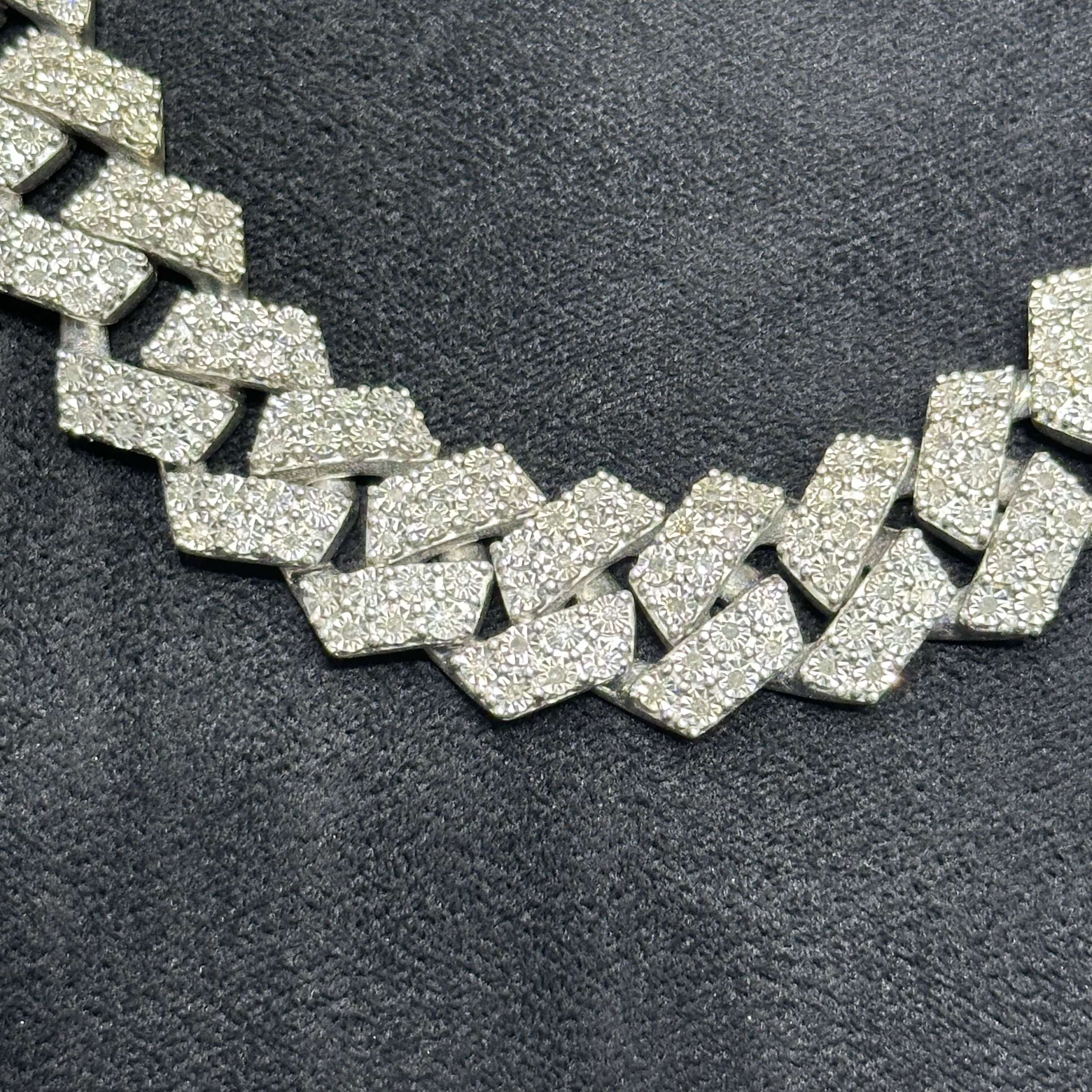 Natural Diamonds 4.05 CTW Heavyweight Cuban Chain with 925 Sterling Silver