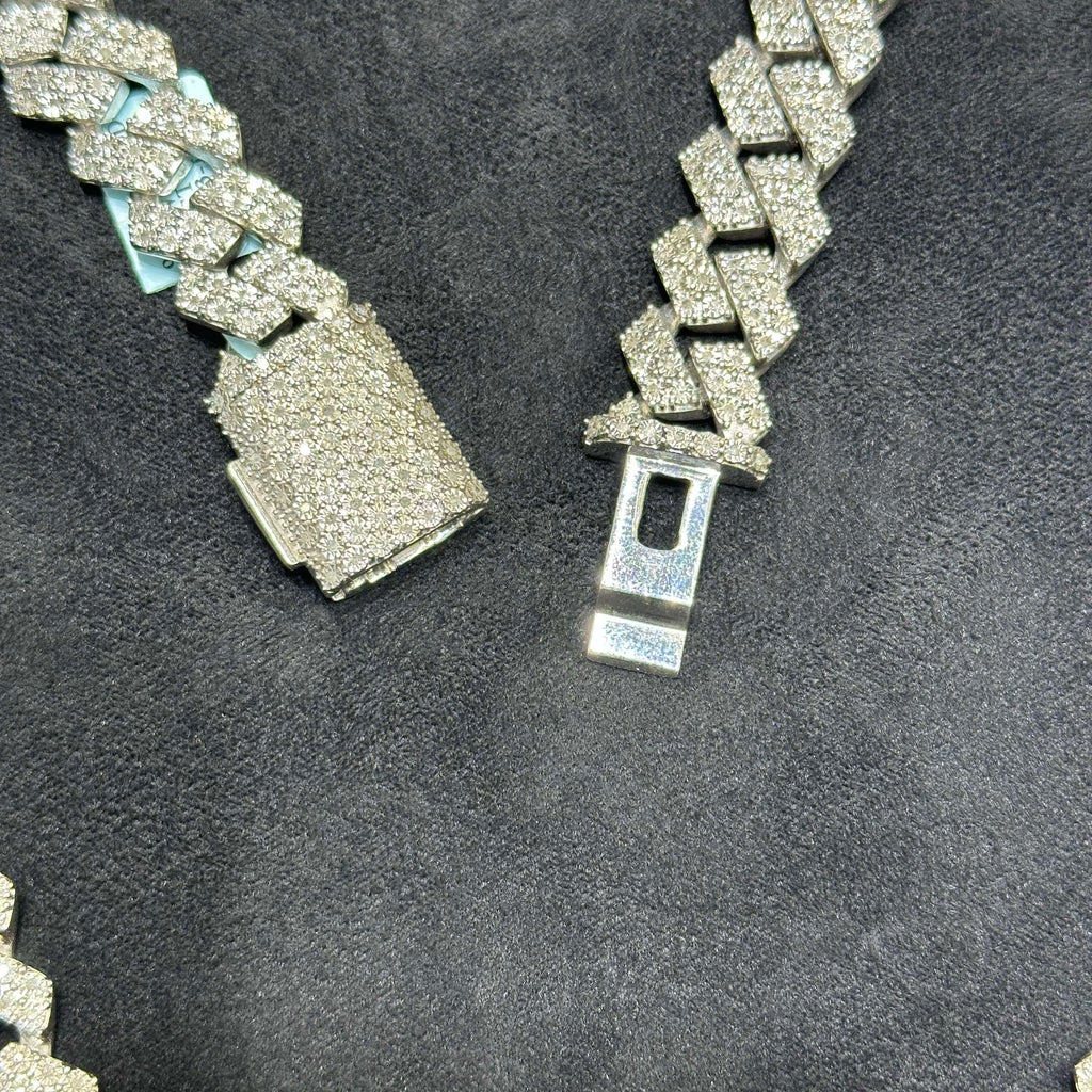 Natural Diamonds 4.05 CTW Heavyweight Cuban Chain with 925 Sterling Silver