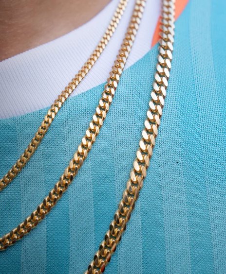 10k Gold Solid Heavy Miami Cuban with custom Lock 2.5-5 mm 18" 20" 22" 24"